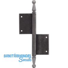 Türnussband mit Zierkopf, rechts, 100 x 160 mm, Stahl blank Türnussband mit Zierkopf, rechts, 100 x 160 mm, Stahl blank