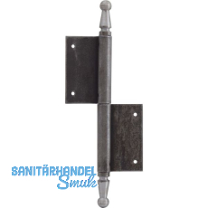 Türnussband mit Zierkopf, rechts, 120 x 180 mm, Stahl blank Türnussband mit Zierkopf, rechts, 120 x 180 mm, Stahl blank