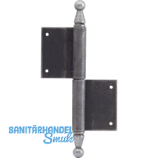 Türnussband mit Zierkopf, rechts, 140 x 210 mm, Stahl blank Türnussband mit Zierkopf, rechts, 140 x 210 mm, Stahl blank