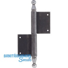 Türnussband mit Zierkopf, links, 160 x 250 mm, Stahl blank Türnussband mit Zierkopf, links, 160 x 250 mm, Stahl blank