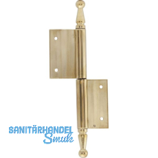 Türnussband mit Zierkopf, rechts, 90 x 140 mm, Messing poliert Türnussband mit Zierkopf, rechts, 90 x 140 mm, Messing poliert