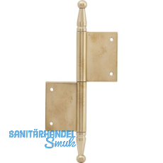 Türnussband mit Zierkopf, links, 100 x 160 mm, Messing poliert Türnussband mit Zierkopf, links, 100 x 160 mm, Messing poliert