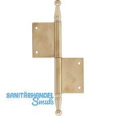 Türnussband mit Zierkopf, rechts, 100 x 160 mm, Messing poliert Türnussband mit Zierkopf, rechts, 100 x 160 mm, Messing poliert