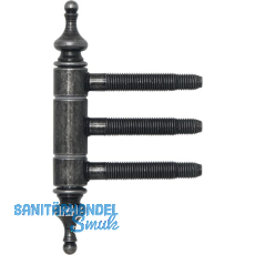 Einbohr-Zierband 3-teilig, mit Aush�ngesicherung, � 18 mm, Eisen schwarz Antik