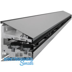 Glasvordachsystem SMART GLASS, Glasbreite 1500 mm, Aluminium Edelstahl-Effekt