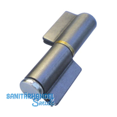 Anschwei�band 2-teilig I-Lappen; Stahl blank; Stift 16 mm mit Messingring