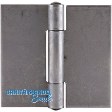 Anschwei�scharnier mit festem Stift, 65 x 60 x 2 mm,Rollen � 9,3 mm, Stahl blank