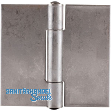Anschweißscharnier mit festem Stift, 65 x 60 x 2 mm,Rollen ø 9,3 mm, Edelstahl Anschweißscharnier mit festem Stift, 65 x 60 x 2 mm,Rollen ø 9,3 mm, Edelstahl