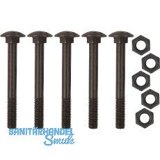 Schraubenset f�r Langband einseitig 900mm, Schwalbenschwanz, schwarz verzinkt