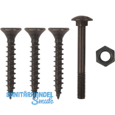 Schraubenset f�r Langband mittig gerollt 400mm, Stahl schwarz verzinkt