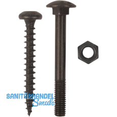 Schraubenset f�r Langband einseitig gerollt 200mm, Stahl schwarz verzinkt