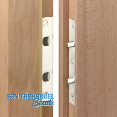 T�rblattsicherung-Set, 140 x 24 x 3 mm eckig, Stahl verzinkt silberf�rbig