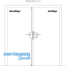 BKS Fluchttürschloss-Set Sylt 2 flg. Funktion B/EN 179, rechts, DM 65, Edelstahl BKS Fluchttürschloss-Set Sylt 2 flg. Funktion B/EN 179, rechts, DM 65, Edelstahl