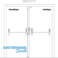 BKS Fluchtt�rschloss-Set 2 flg. Funktion B/EN 1125, rechts, DM 65, Alu