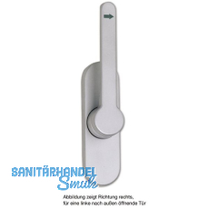 T�rtreibriegel aufliegend Pfeil, rund, rechts, Hub 25 mm, silber eloxiert