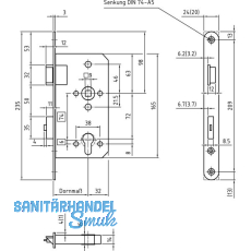 BMH Fluchtt�rschloss 1113 PZW 2-flg. Funktion E/EN 179, rund, links, Edelstahl