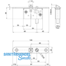 BKS Schaltschloss B1595, Stulp rund, gerade, 20/120 mm, DM 80+100, Edelstahl BKS Schaltschloss B1595, Stulp rund, gerade, 20/120 mm, DM 80+100, Edelstahl