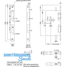 BMH Fluchttürtreibriegel 6130 Rundstulp 24 mm, DM 65 mm, universal, Edelstahl BMH Fluchttürtreibriegel 6130 Rundstulp 24 mm, DM 65 mm, universal, Edelstahl