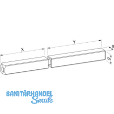 ECO Drückerstift geteilt, Vierkant 9 mm, 80/80 ECO Drückerstift geteilt, Vierkant 9 mm, 80/80