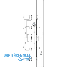 MACO MFV-Schloss Z-TF PT MF-i.S, DM 65,Stulp 2400 x 16 x 3 mm eckig,silberf�rbig