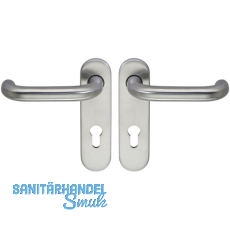 ECO Dr�ckergarnitur D110/KS mit Kurzschild PZ 72, TS 40-66 mm silber eloxiert