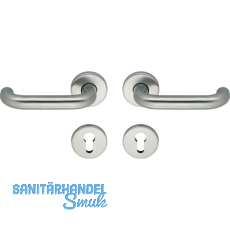 ECO Drückergarnitur D110/R mit Rosetten PZ, TS 40-66 mm, silber eloxiert ECO Drückergarnitur D110/R mit Rosetten PZ, TS 40-66 mm, silber eloxiert