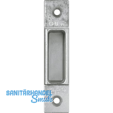 Schließplatte f. Secury f. Massiv- Automatic-Riegel, Stulp 20 mm,verzinkt silber Schließplatte f. Secury f. Massiv- Automatic-Riegel, Stulp 20 mm,verzinkt silber