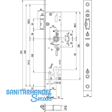 BKS Fluchttürschloss 1910 1-flg. selbstverriegelnd, eckig,DM 35,Edelstahl BKS Fluchttürschloss 1910 1-flg. selbstverriegelnd, eckig,DM 35,Edelstahl