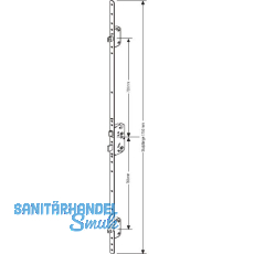 GU MFV-Schloss Secury Automatic DIN, DM 55,Stulp 1750 x 20 x 2,5mm rund, silber