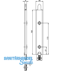 Anschlusseinheit zu Falzhebelgetriebe, Secury Automatic 160 mm, unten