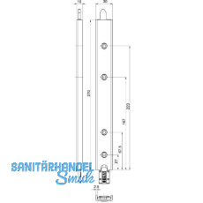 Anschlusseinheit zu Falzhebelgetriebe, Secury Automatic 270 mm, rechts, oben