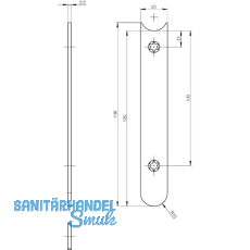 Anschlussstulp/Stulpverlängerung unten für Secury MFV, 130 x 20 mm, Edelstahl Anschlussstulp/Stulpverlängerung unten für Secury MFV, 130 x 20 mm, Edelstahl