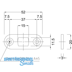BMH Stangenschließblech 1143, 52 x 20 x 3 mm rund, Stahl verzinkt BMH Stangenschließblech 1143, 52 x 20 x 3 mm rund, Stahl verzinkt