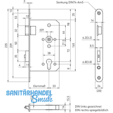 BMH Fluchttürschloss 6128 2-flg. Funktion B/EN 1125, rechts, Edelstahl BMH Fluchttürschloss 6128 2-flg. Funktion B/EN 1125, rechts, Edelstahl