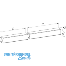 ECO Dr�ckerstift geteilt, Vierkant 9 mm, 50/65
