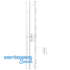 KFV Mehrfachverriegelungsschloss U-Stulp, 2170x24x6mm, DM 45,PZW,Stahl verzinkt