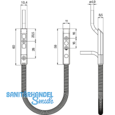 KFV Kabelübergang verdeckt 180°,Türseite 4m/Rahmenseite 8m Kabel,Steckverbindung KFV Kabelübergang verdeckt 180°,Türseite 4m/Rahmenseite 8m Kabel,Steckverbindung