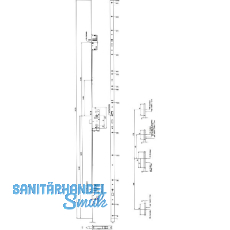 KFV MFV-Schloss BS 2300 DIN, DM 65, Stulp 16 mm eckig, VK 8 mm, Stahl verzinkt