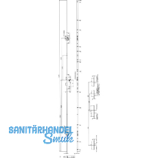 KFV Mehrfachverriegelungsschloss BS 2600 F16 B298, DM 65, Stulp 16mm, verzinkt