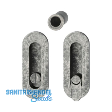 HOPPE Schiebet�rmuschel Set M472 - WC, ovale Rosette, Messing silber antik