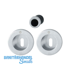 HOPPE Schiebetürmuschel Set M471, runde Rosette BB, Messing verchromt satiniert HOPPE Schiebetürmuschel Set M471, runde Rosette BB, Messing verchromt satiniert