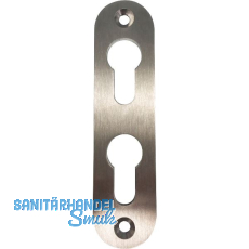 PZ-Rosette mit 2 PZ-Lochungen, oval, Edelstahl matt