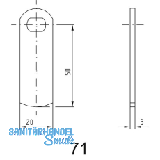 ASSA ABLOY Sperrnase für Elektronisches Schrankschloss Sense+PIN, Nr.71,gerade ASSA ABLOY Sperrnase für Elektronisches Schrankschloss Sense+PIN, Nr.71,gerade
