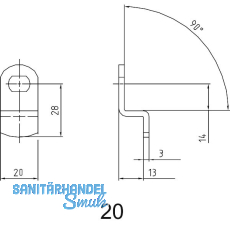ASSA ABLOY Sperrnase f�r Elektronisches Schrankschloss Sense+PIN,Nr.20,gekr�pft