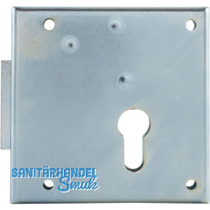 Gittertor-Anschlagriegelschloss Profilzylinder, DM 65 mm, rechts, Stahl verzinkt Gittertor-Anschlagriegelschloss Profilzylinder, DM 65 mm, rechts, Stahl verzinkt