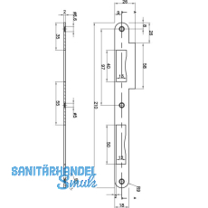 Doppeltürschließblech R9 bombiert mit Sichtschutz, Stahl vernickelt matt Doppeltürschließblech R9 bombiert mit Sichtschutz, Stahl vernickelt matt