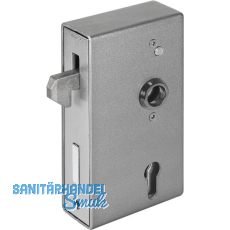 AMF Schiebetorschloss m.Schlosskasten u. Hakenfalle 140S,Kastenst.50,Stahl blank