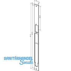 Distanzblech f�r Mediator T�r�ffner, 24 x 407,75 x 3 mm eckig