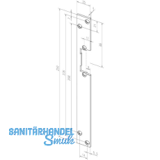 Flachschlie�blech HZ offen ohne Riegelausschnitt , 25x250x3, 01140-01,verzinkt
