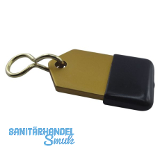 Hotelschl�sselanh�nger - flach, 50 mm, mit Gummi, Aluminium gold eloxiert